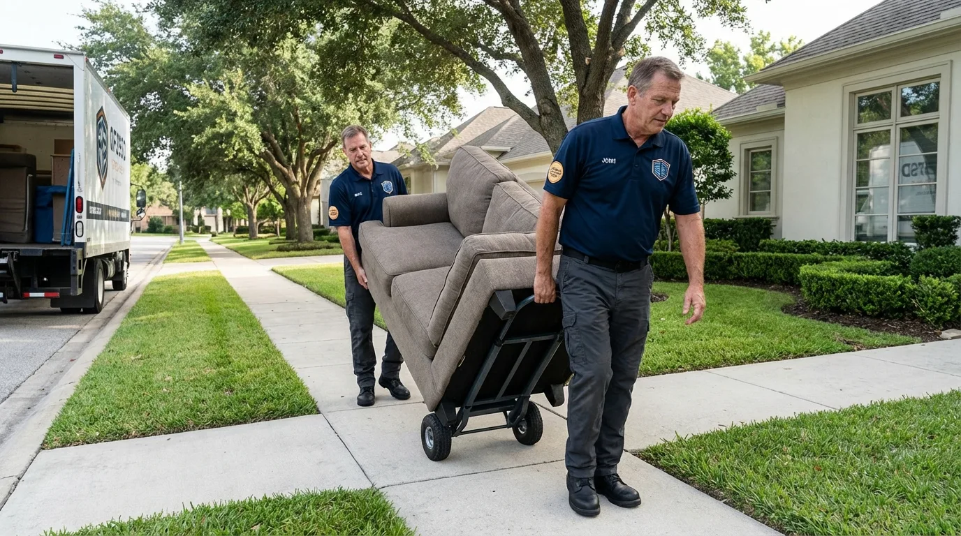 Local residential moving crew loading furniture in Wynantskill, NY