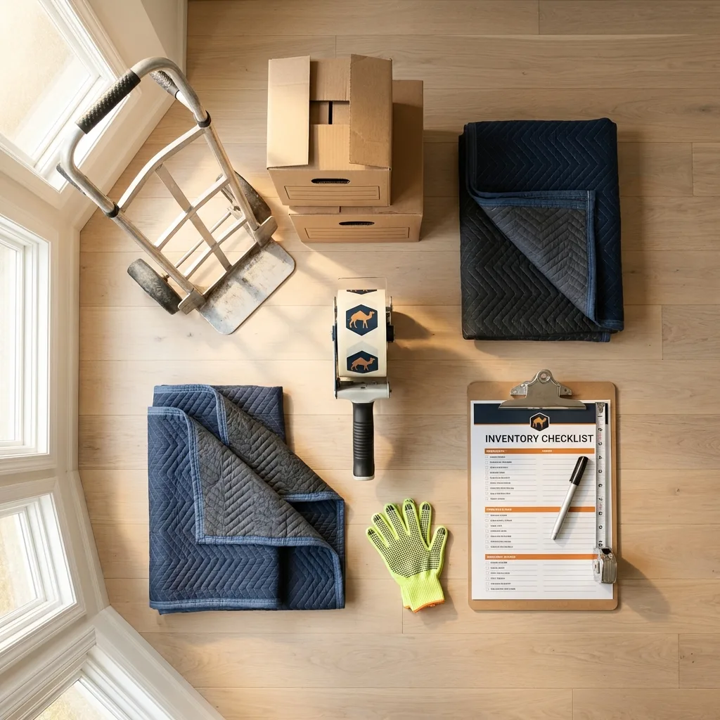 Professional moving supplies and packing materials layout for Wynantskill residential relocations